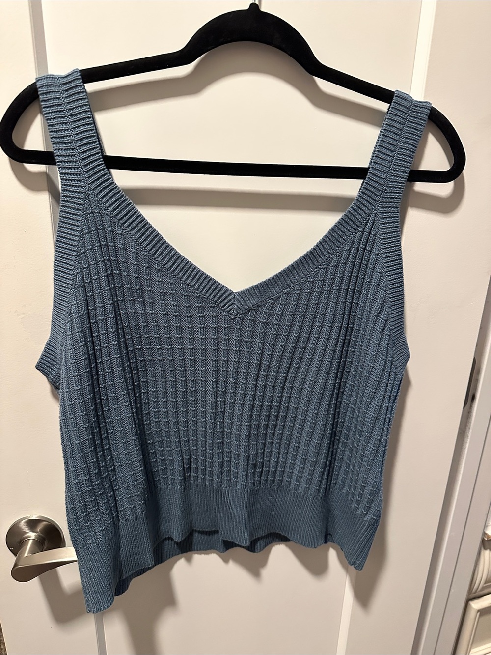 Ralph Lauren Dusty Blue Knit V-Neck Tank